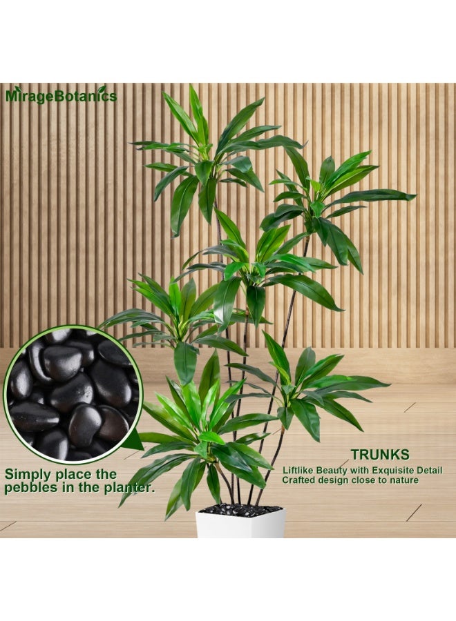 MirageBotanics Nordic Home Living Room Office 5ft Artificial Plant Decoration Fake Loose Tail Dracaena Artificial Plantain Tree Potted Artificial Tree Artificial Green Plant (Include White Tall Planter) - Image 5